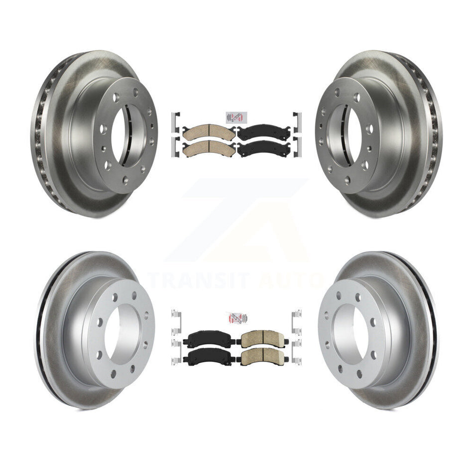 Front Rear Ceramic Pad Coated Disc Brake Rotors Kit For GMC Savana 2500 Chevrolet Express KGA-101535
