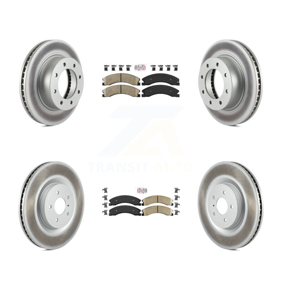Front Rear Ceramic Pad & Coated Brake Rotor Kit For 2012-2021 Nissan NV2500 NV3500 NV1500 KGA-101538