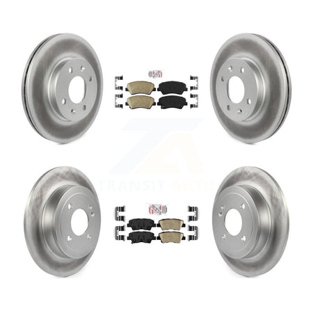 Front Rear Ceramic Pads And Coated Disc Brake Rotors Kit For Hyundai Accent Kia Rio KGA-101542