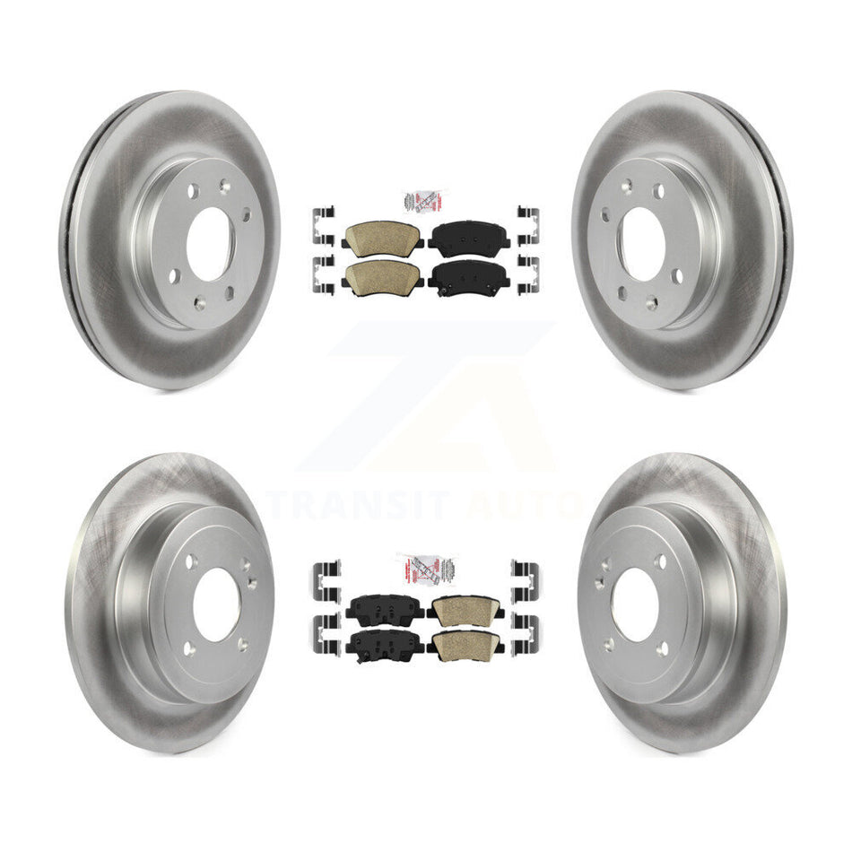 Front Rear Ceramic Pads And Coated Disc Brake Rotors Kit For Hyundai Accent Kia Rio KGA-101542