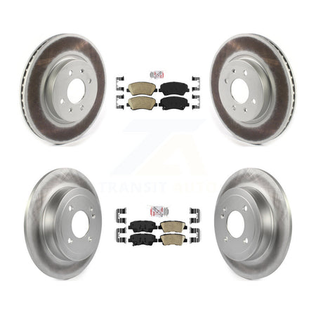 Front Rear Ceramic Pads And Coated Disc Brake Rotors Kit For Kia Rio KGA-101548
