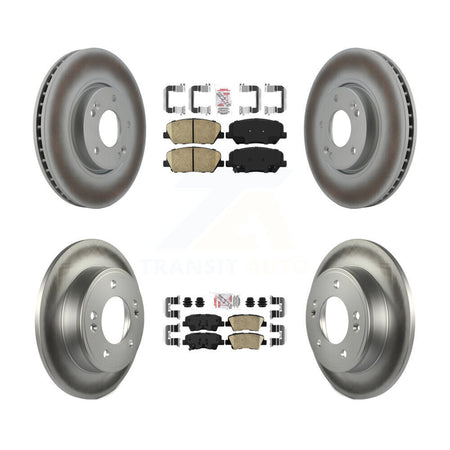 Front Rear Ceramic Pad Coated Brake Rotor Kit For 2013-2015 Hyundai Veloster Turbocharged KGA-101550