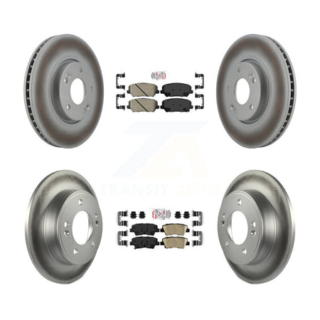 Front Rear Ceramic Pads And Coated Disc Brake Rotors Kit For Kia Forte Forte5 Koup KGA-101556