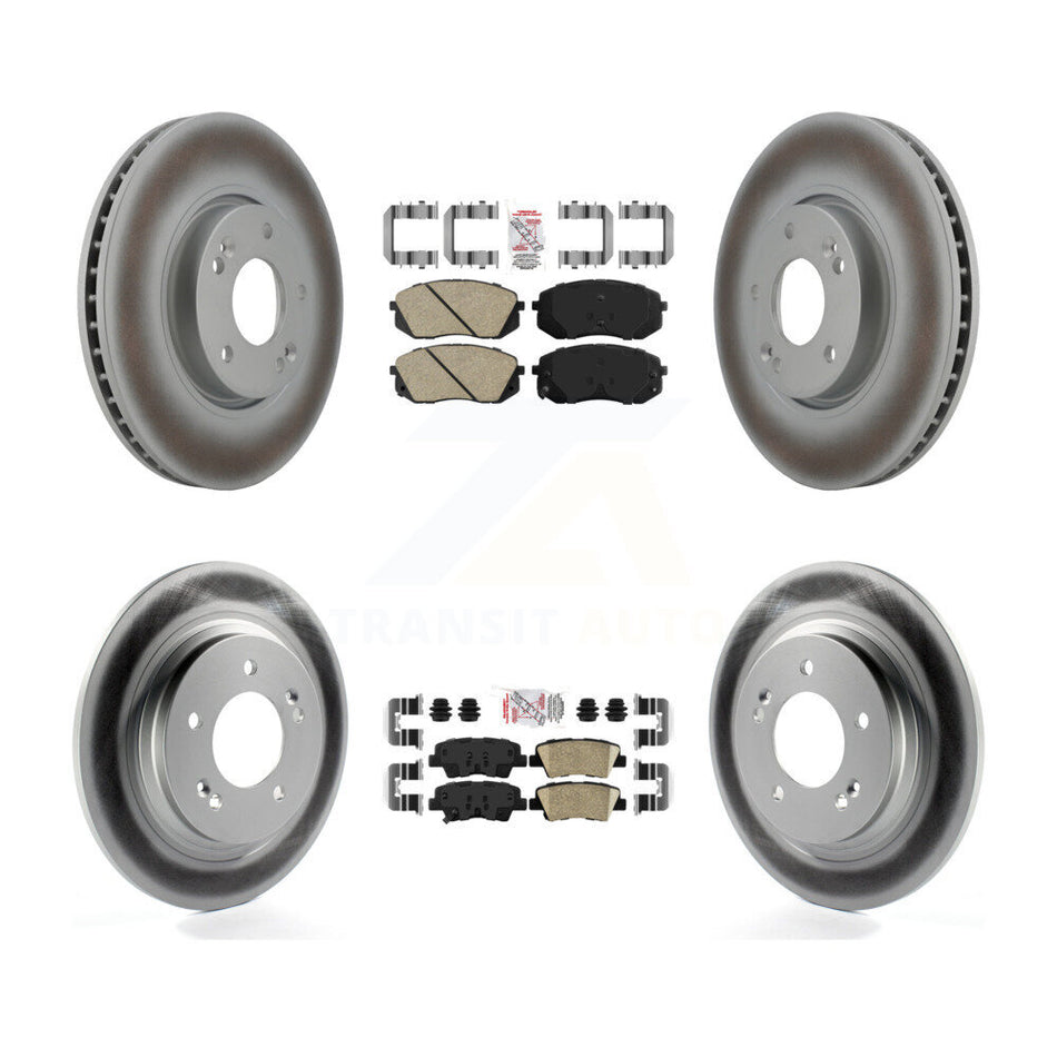 Front Rear Ceramic Pads And Coated Disc Brake Rotors Kit For Kia Soul EV KGA-101564