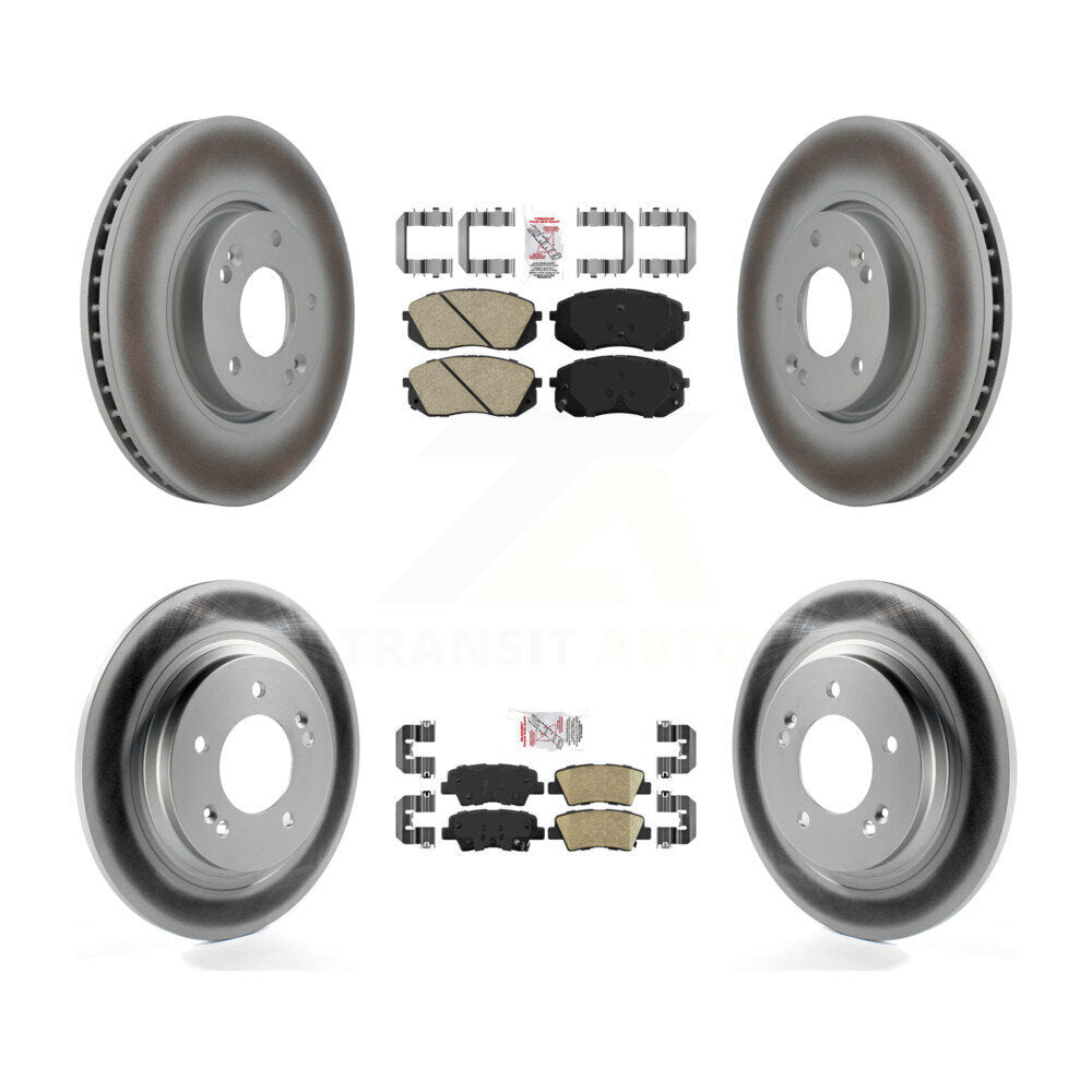 Front Rear Ceramic Pad Coat Brake Rotor Kit For 2016 Kia Soul EV From Chassis VIN #160921 KGA-101566