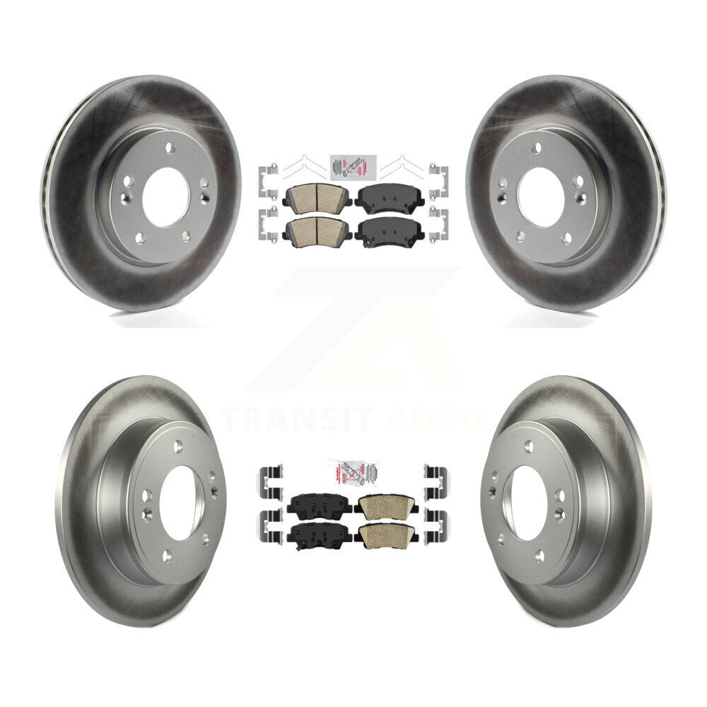 Front Rear Ceramic Pad Coated Disc Brake Rotors Kit For Hyundai Elantra GT Kia Forte Koup KGA-101571