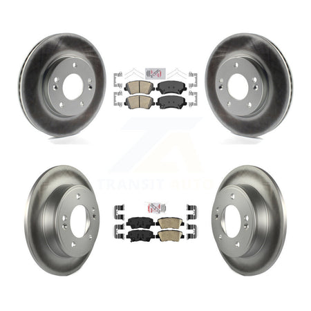 Front Rear Ceramic Pad Coated Disc Brake Rotors Kit For Hyundai Elantra GT Kia Forte Koup KGA-101571