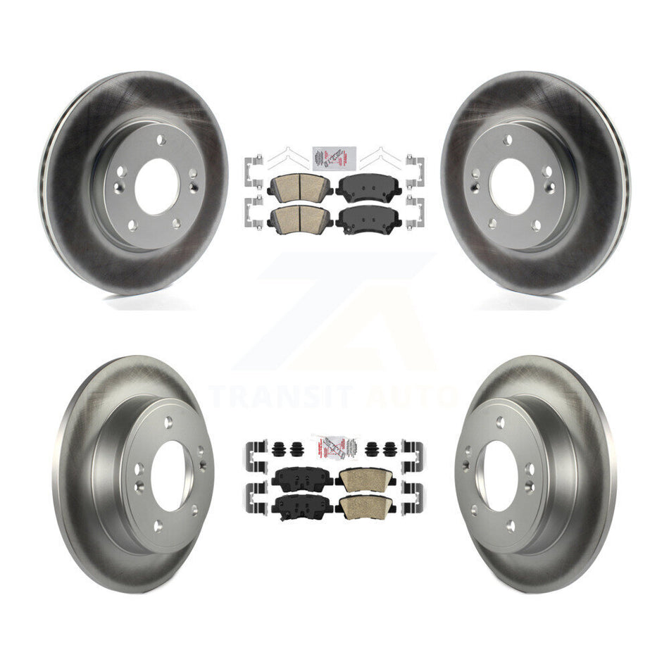 Front Rear Ceramic Pad Coated Disc Brake Rotors Kit For Hyundai Elantra GT Kia Forte Koup KGA-101572