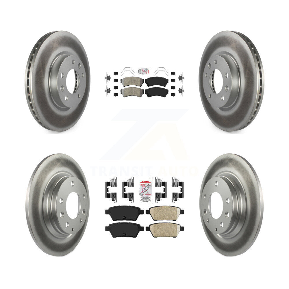 Front Semi-Metallic Rear Ceramic Pad Coat Brake Rotor Kit For Ford Fusion Mazda 6 Lincoln KGA-101574