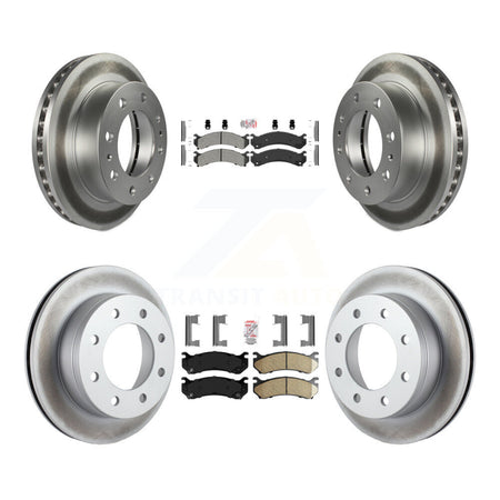 Front Semi-Metallic Rear Ceramic Pad Coated Brake Rotor Kit For Chevrolet GMC Sierra 2500 KGA-101581