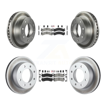 Front Rear Semi-Metallic Pad Coat Brake Rotor Kit For Chevrolet GMC Sierra 2500 HD Hummer KGA-101583