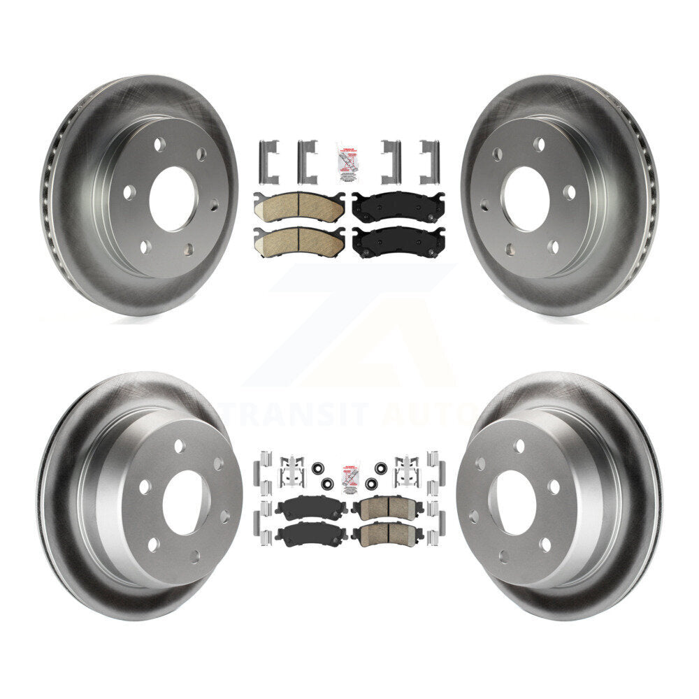 Front Rear Ceramic Pad Coat Brake Rotor Kit For Chevrolet GMC Silverado 1500 Sierra Astro KGA-101589