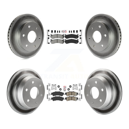 Front Semi-Metallic Rear Ceramic Pad Coat Brake Rotors Kit For Chevrolet GMC Silverado XL KGA-101590