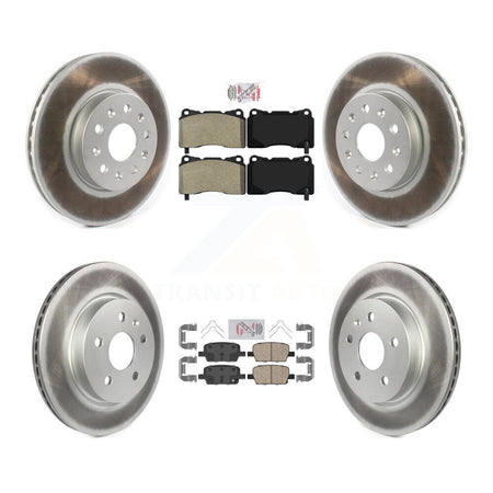 Front Semi-Metallic Rear Ceramic Pad Coated Brake Rotor Kit For Chevrolet Camaro Cadillac KGA-101593