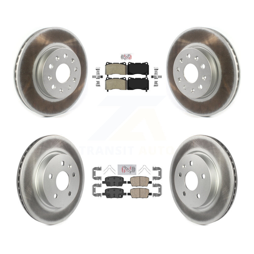 Front Semi-Metallic Rear Ceramic Pad Coated Brake Rotor Kit For Chevrolet Camaro Cadillac KGA-101594