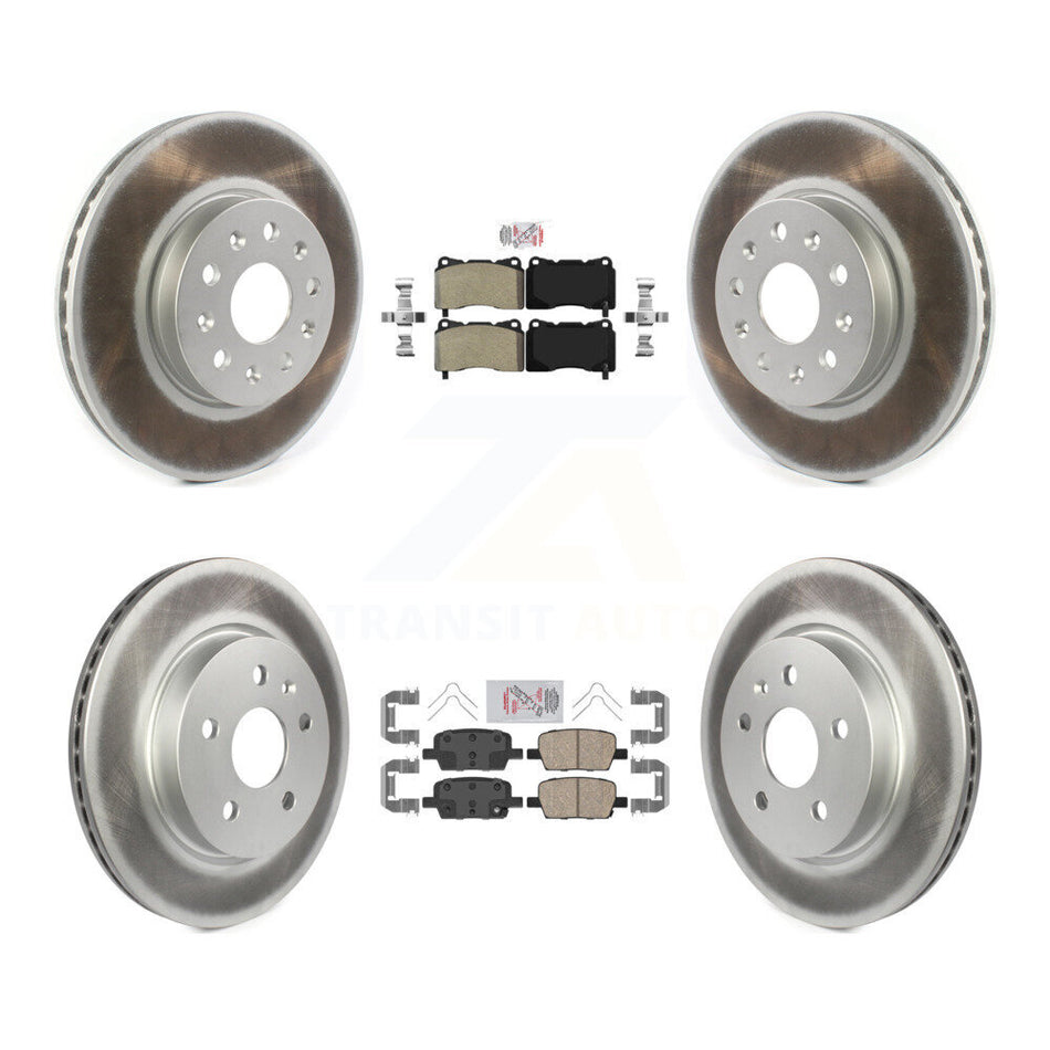 Front Semi-Metallic Rear Ceramic Pad Coated Brake Rotor Kit For Chevrolet Camaro Cadillac KGA-101594