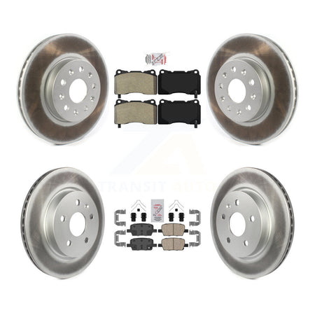 Front Semi-Metallic Rear Ceramic Pad Coated Brake Rotor Kit For Chevrolet Camaro Cadillac KGA-101599