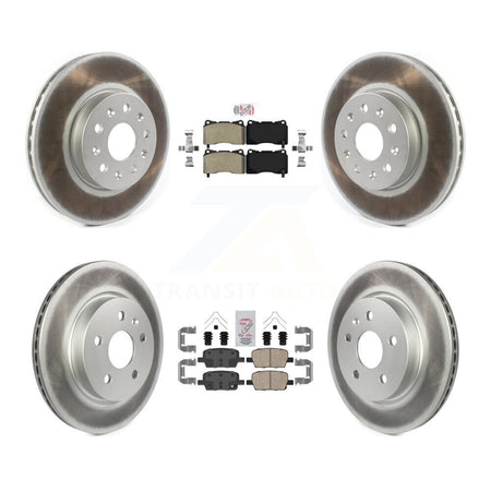 Front Semi-Metallic Rear Ceramic Pad Coated Brake Rotor Kit For Chevrolet Camaro Cadillac KGA-101600