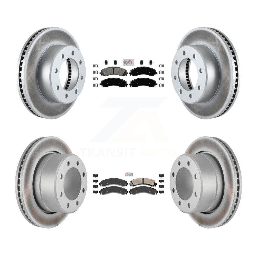 Front Rear Semi-Metallic Pad Coat Disc Brake Rotor Kit For Ram 3500 With Dual Wheels KGA-101623