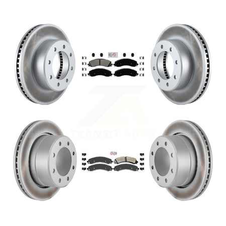 Front Rear Semi-Metallic Pad Coat Disc Brake Rotor Kit For Ram 3500 With Dual Wheels KGA-101623