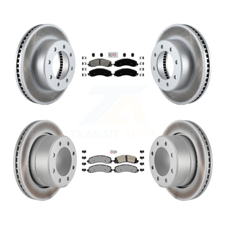 Front Rear Semi-Metallic Pads And Coated Disc Brake Rotors Kit For Ram 2500 3500 KGA-101625