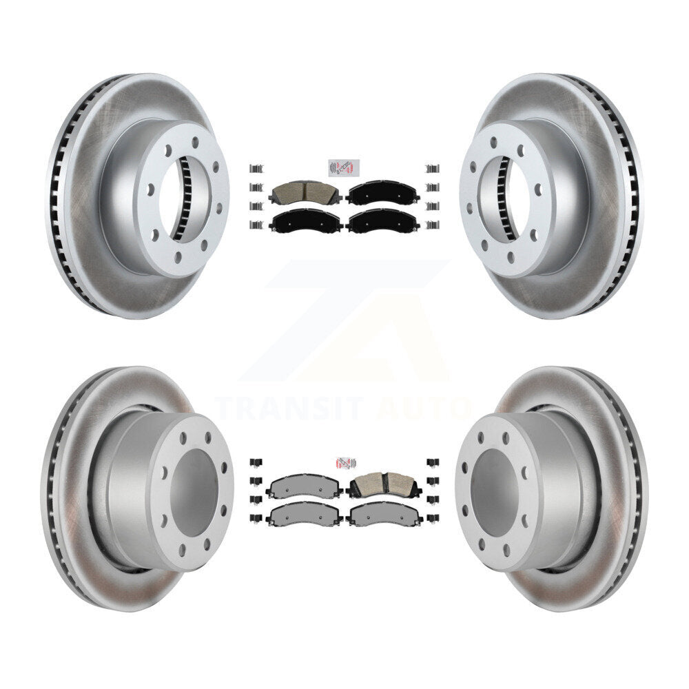 Front Rear Semi-Metallic Pads And Coated Disc Brake Rotors Kit For Ram 2500 3500 KGA-101626