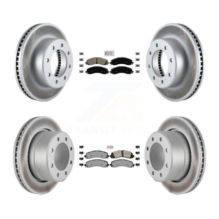Front Rear Semi-Metallic Pads And Coated Disc Brake Rotors Kit For Ram 2500 3500 KGA-101626