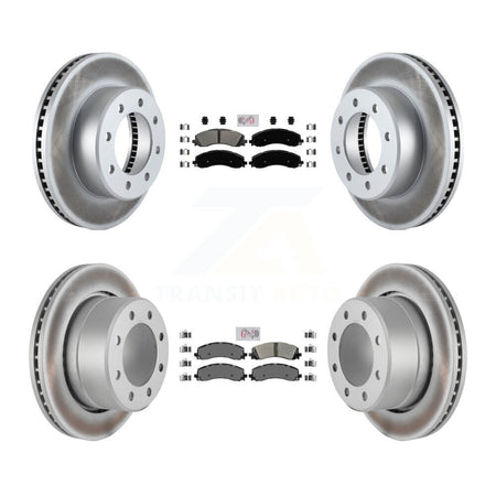 Front Rear Semi-Metallic Pads And Coated Disc Brake Rotors Kit For Ram 2500 3500 KGA-101627