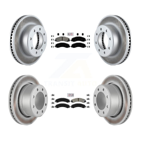 Front Rear Semi-Metallic Pad Coat Disc Brake Rotor Kit For Ram 3500 With Dual Wheels KGA-101629