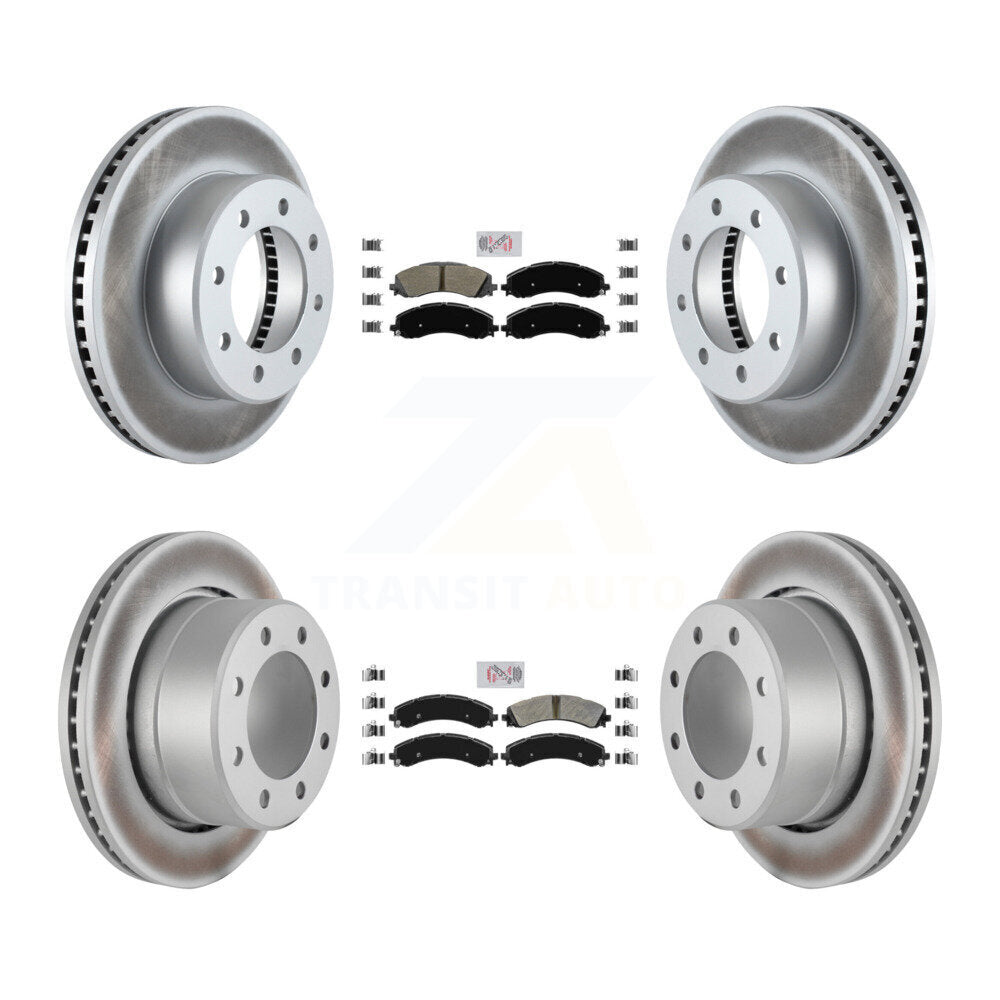Front Rear Semi-Metallic Pad Coat Disc Brake Rotor Kit For Ram 3500 With Dual Wheels KGA-101630