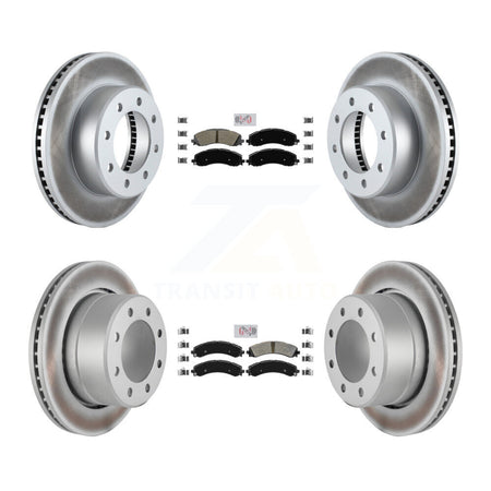Front Rear Semi-Metallic Pad Coat Disc Brake Rotor Kit For Ram 3500 With Dual Wheels KGA-101630