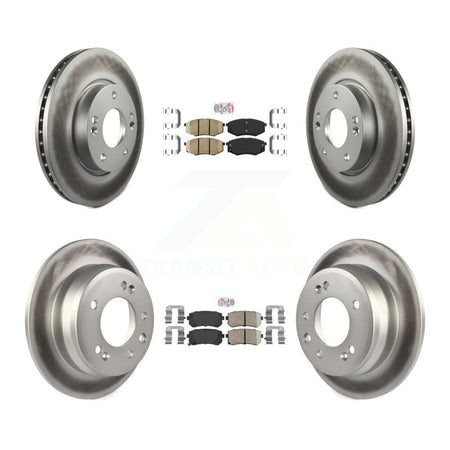Front Rear Ceramic Pad & Coated Disc Brake Rotors Kit For Hyundai Tucson Kia Sportage FWD KGA-101631
