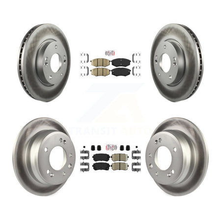 Front Rear Ceramic Pad & Coated Disc Brake Rotors Kit For Hyundai Tucson Kia Sportage FWD KGA-101633