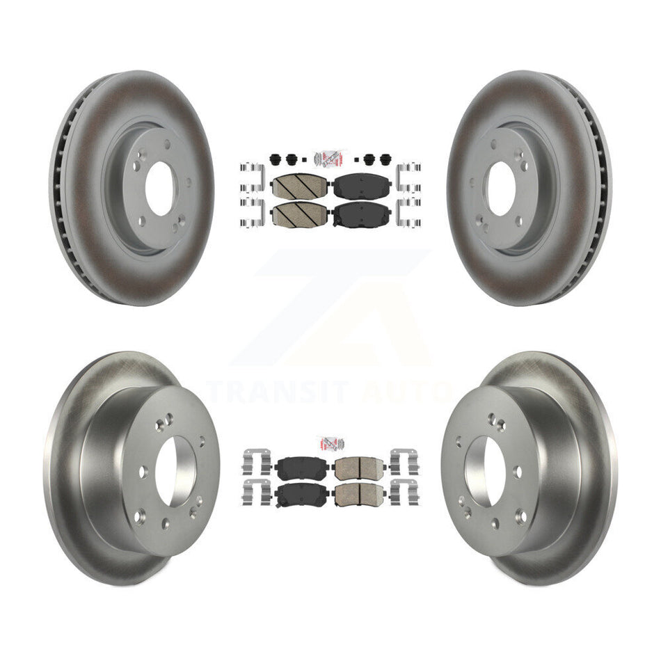 Front Rear Ceramic Pads And Coated Disc Brake Rotors Kit For Kia Forte Koup Forte5 KGA-101635