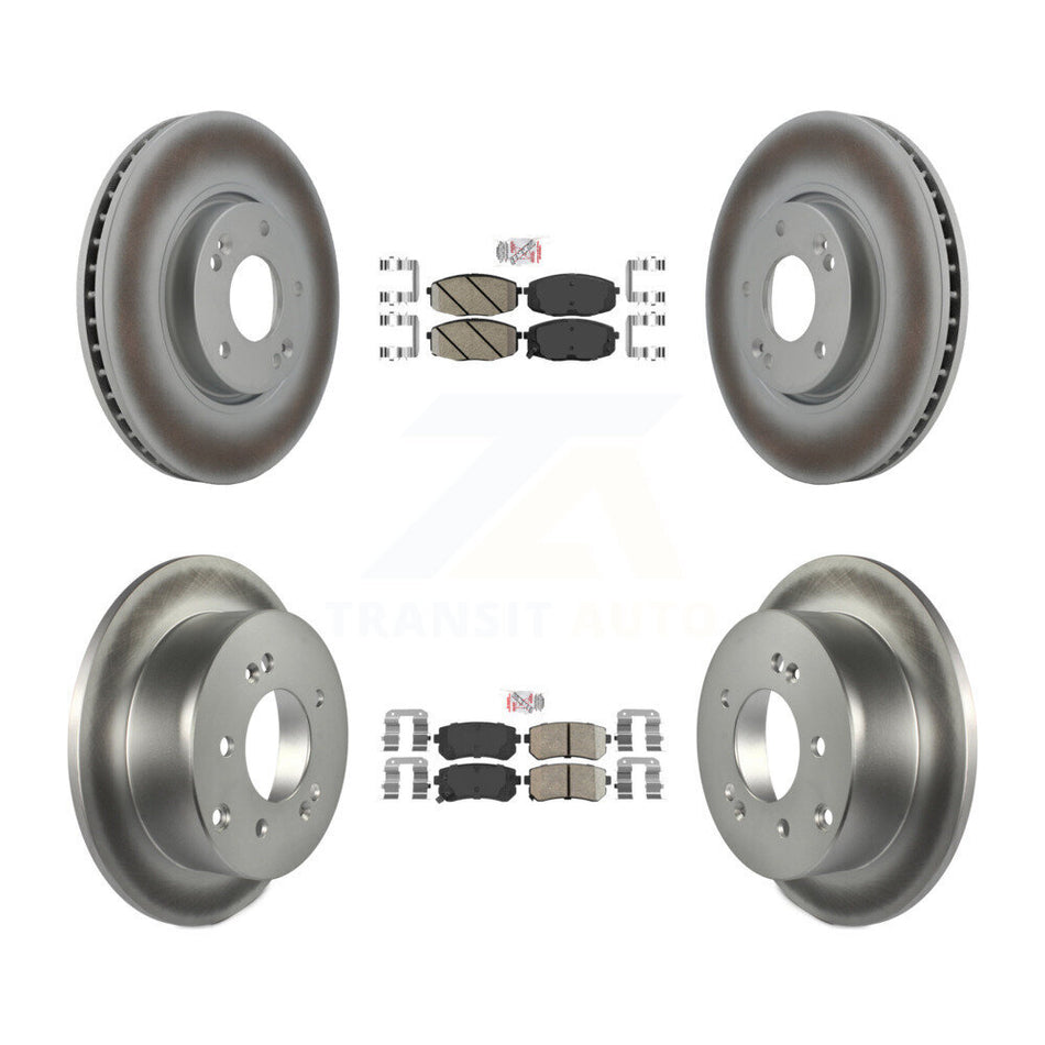 Front Rear Ceramic Pads And Coated Disc Brake Rotors Kit For Kia Forte Koup Forte5 KGA-101636