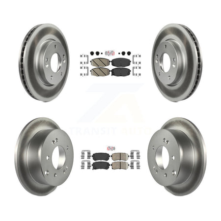 Front Rear Ceramic Pads And Coated Disc Brake Rotors Kit For Kia Forte Koup Forte5 KGA-101637