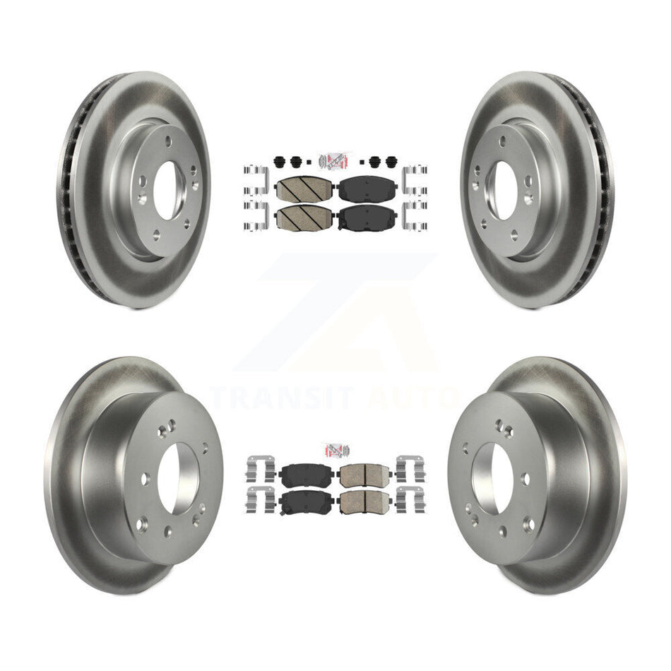 Front Rear Ceramic Pads And Coated Disc Brake Rotors Kit For Kia Forte Koup Forte5 KGA-101637