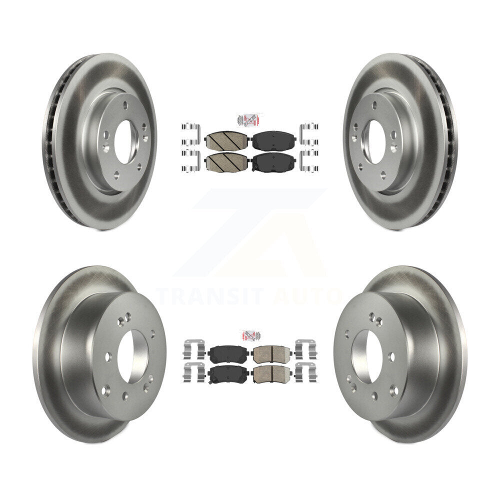 Front Rear Ceramic Pads And Coated Disc Brake Rotors Kit For Kia Forte Koup Forte5 KGA-101638