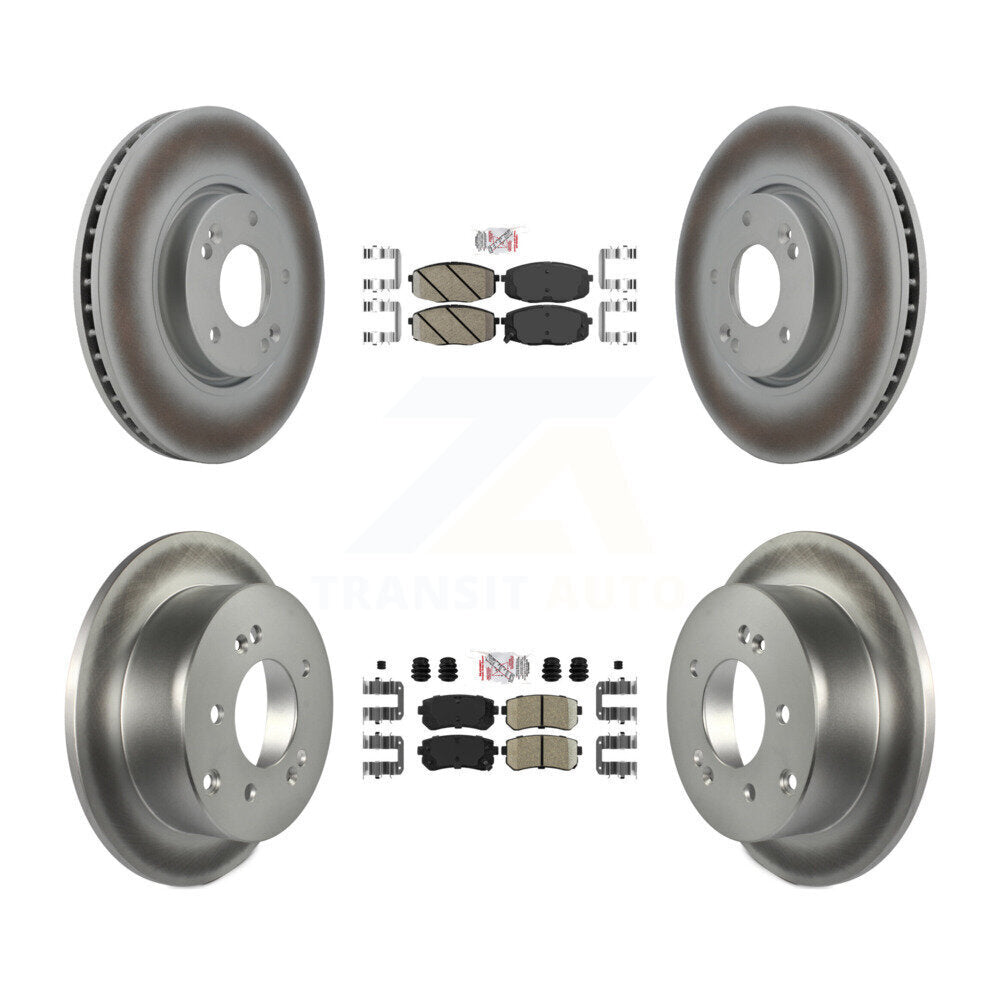 Front Rear Ceramic Pads And Coated Disc Brake Rotors Kit For Kia Forte Koup Forte5 KGA-101640