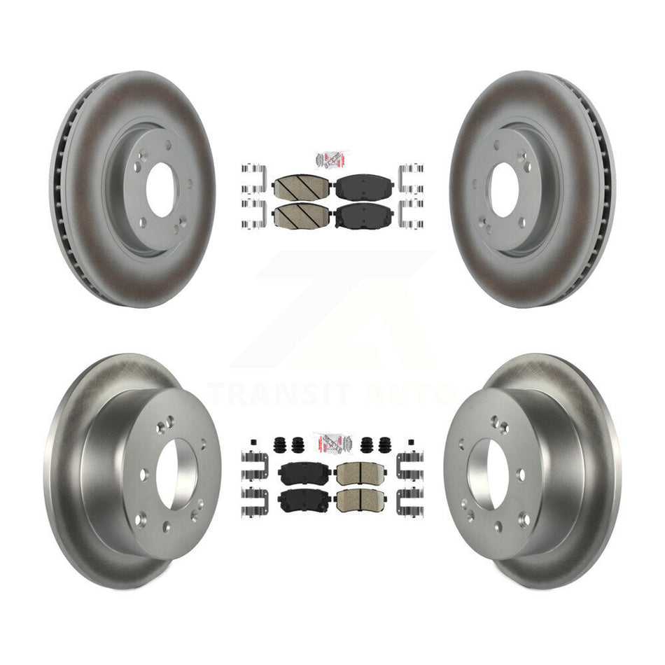 Front Rear Ceramic Pads And Coated Disc Brake Rotors Kit For Kia Forte Koup Forte5 KGA-101640