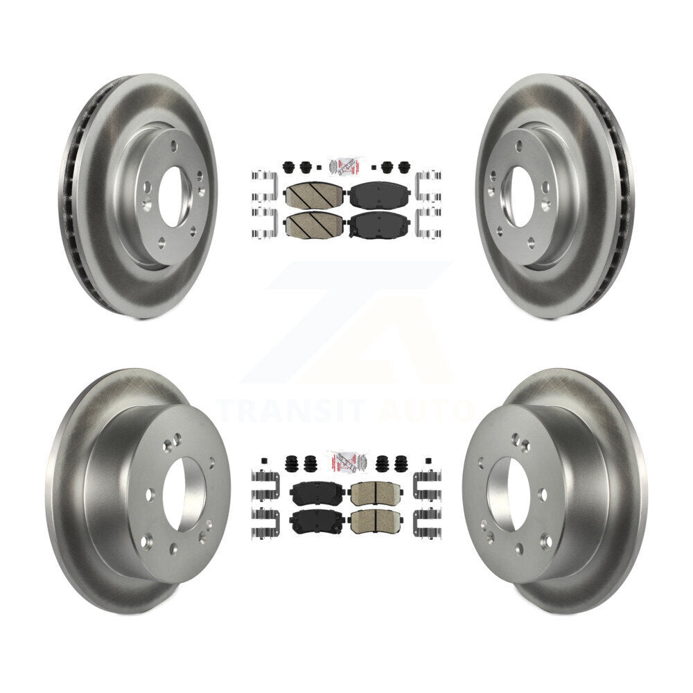 Front Rear Ceramic Pads And Coated Disc Brake Rotors Kit For Kia Forte Koup Forte5 KGA-101641
