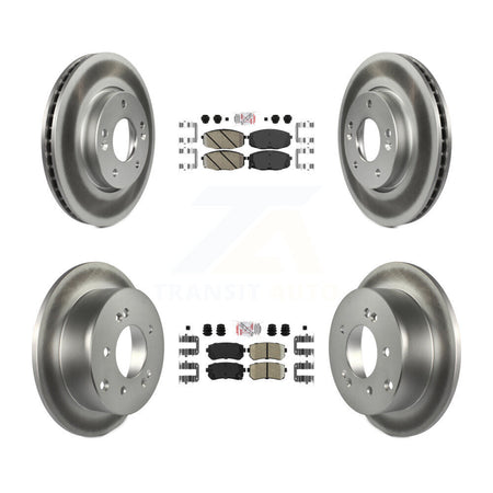 Front Rear Ceramic Pads And Coated Disc Brake Rotors Kit For Kia Forte Koup Forte5 KGA-101641