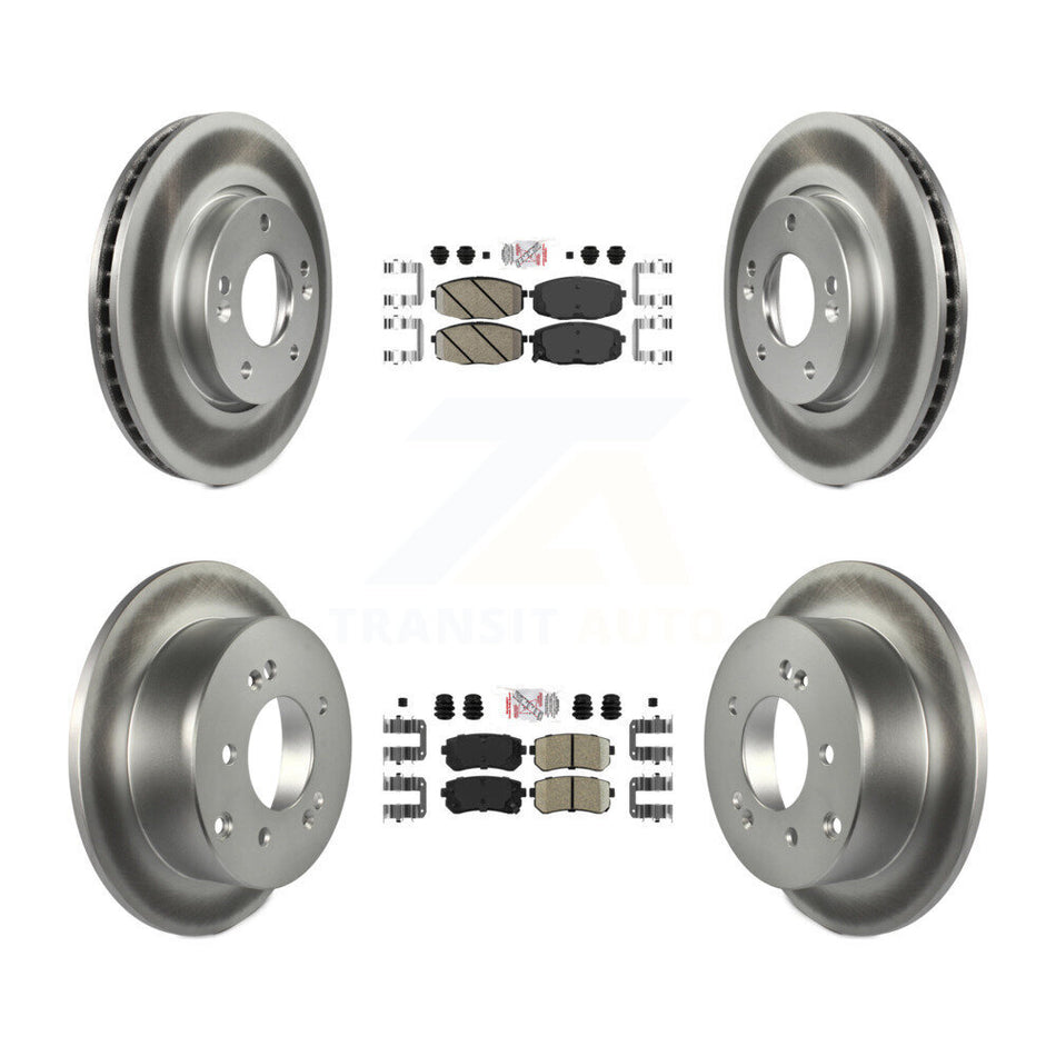 Front Rear Ceramic Pads And Coated Disc Brake Rotors Kit For Kia Forte Koup Forte5 KGA-101641