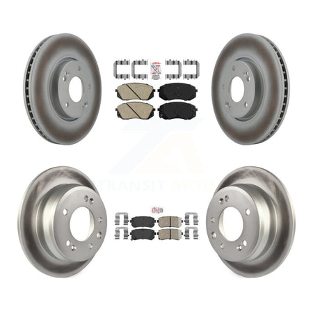 Front Rear Ceramic Pads And Coated Disc Brake Rotors Kit For Hyundai Tucson Kia Sportage KGA-101643