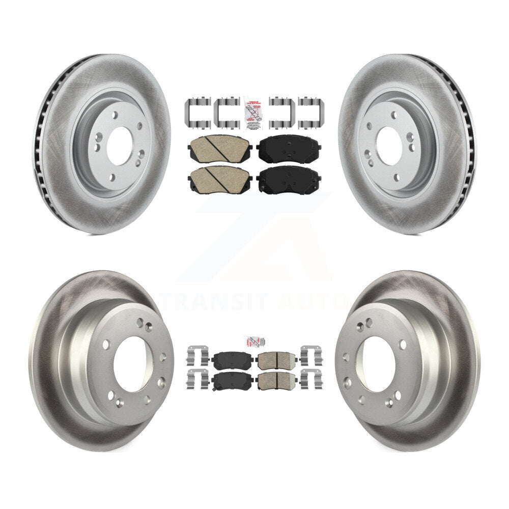 Front Rear Ceramic Pads And Coated Disc Brake Rotors Kit For Hyundai Tucson KGA-101645