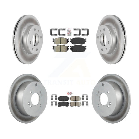 Front Semi-Metallic Rear Ceramic Pad Coat Brake Rotor Kit For 06 Hyundai Accent Hatchback KGA-101652