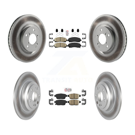 Front Rear Ceramic Pads And Coated Disc Brake Rotors Kit For 2009-2014 Acura TL KGA-101654