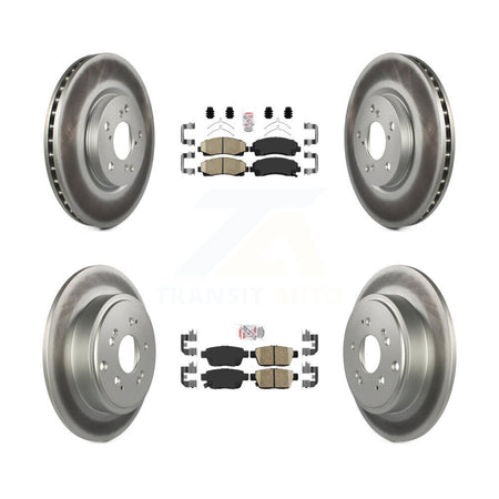 Front Rear Ceramic Pads And Coated Disc Brake Rotors Kit For 2006-2014 Honda Ridgeline KGA-101658