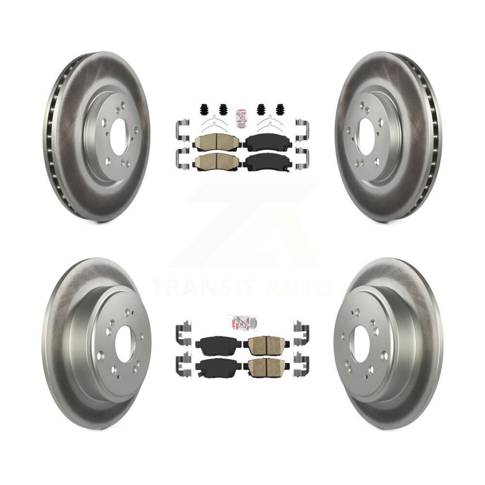 Front Rear Ceramic Pads And Coated Disc Brake Rotors Kit For 2006-2014 Honda Ridgeline KGA-101658