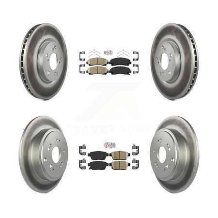 Front Rear Ceramic Pads And Coated Disc Brake Rotors Kit For 2006-2014 Honda Ridgeline KGA-101659